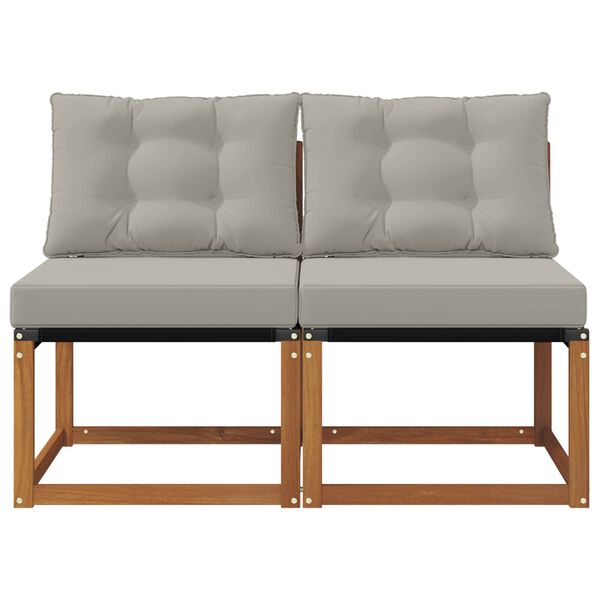 vidaXL 2 Pieza Sof&aacute; central de exterior