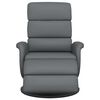 vidaXL Sill&oacute;n reclinable con reposapi&eacute;s cuero sint&eacute;tico gris