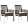 vidaXL Silla de Jard&iacute;n 2 uds. Marr&oacute;n rat&aacute;n sint&eacute;tico