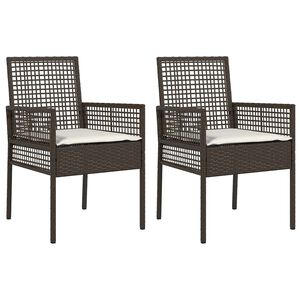 vidaXL Silla de Jard&iacute;n 2 uds. Marr&oacute;n rat&aacute;n sint&eacute;tico