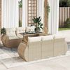 vidaXL Set sof&aacute;s de jard&iacute;n 7 piezas y cojines rat&aacute;n sint&eacute;tico beige