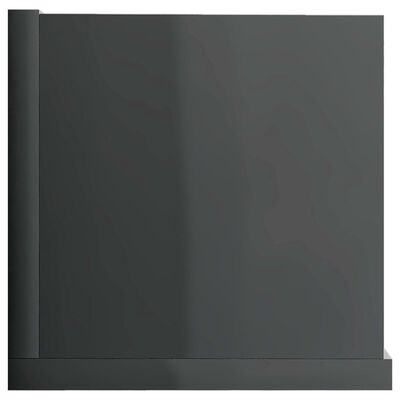 vidaXL Estante de pared para CD contrachapada gris brillo 100x18x18 cm