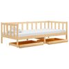 vidaXL Sofá cama con cajones madera de pino maciza 90x200 cm