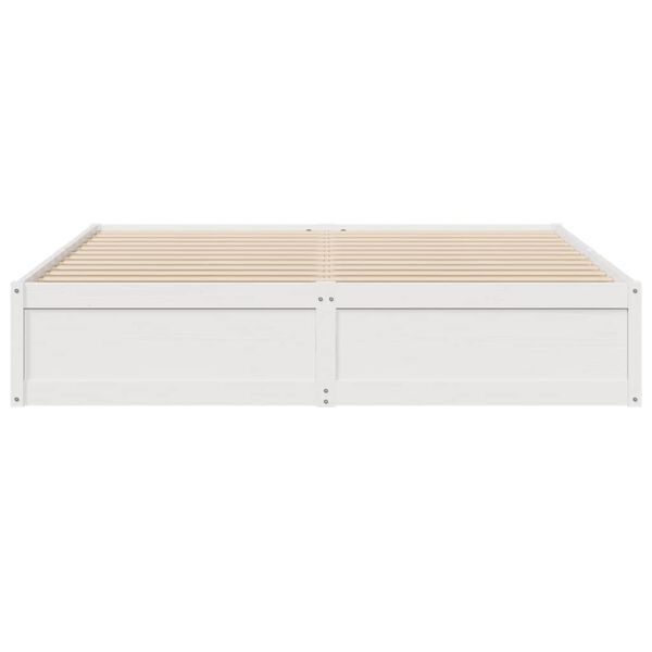 vidaXL Cama sin colch&oacute;n madera maciza de pino blanca 180x200 cm