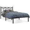 vidaXL Estructura cama sin colch&oacute;n con cabecero metal negro 100x200 cm