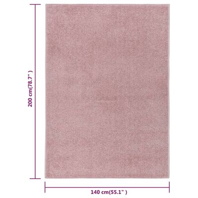 vidaXL Alfombra de pelo corto rosa 140x200 cm