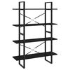 vidaXL Estanter&iacute;a de 4 niveles madera contrachapada negro 100x30x140cm
