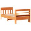 vidaXL Estructura de cama sin colchón madera maciza marrón 75x190 cm
