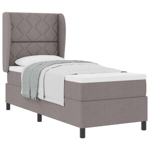 vidaXL Cama tipo Box Spring con cabecera Taup&eacute; 80 x 200 cm tela
