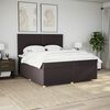 vidaXL Cama box spring con colch&oacute;n tela marr&oacute;n oscuro 200x200 cm
