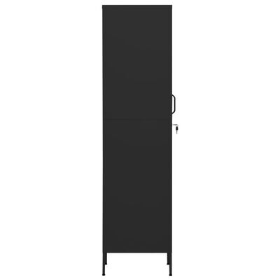 vidaXL Armario de taquilla de acero negro 35x46x180 cm