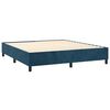 vidaXL Cama box spring con colch&oacute;n terciopelo azul oscuro 200x200 cm
