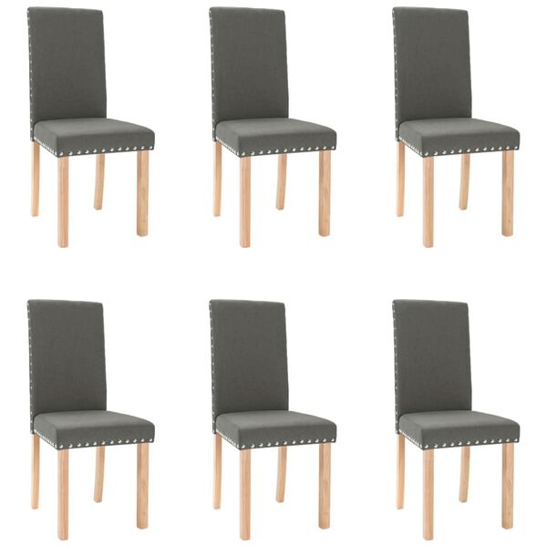 vidaXL Sillas de comedor 6 unidades tela gris oscuro