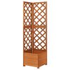 vidaXL Jardinera de enrejado de esquina madera abeto 40x40x150 cm