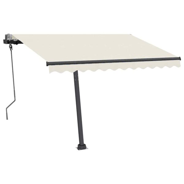 vidaXL Toldo de pie retr&aacute;ctil manual crema 300x250 cm