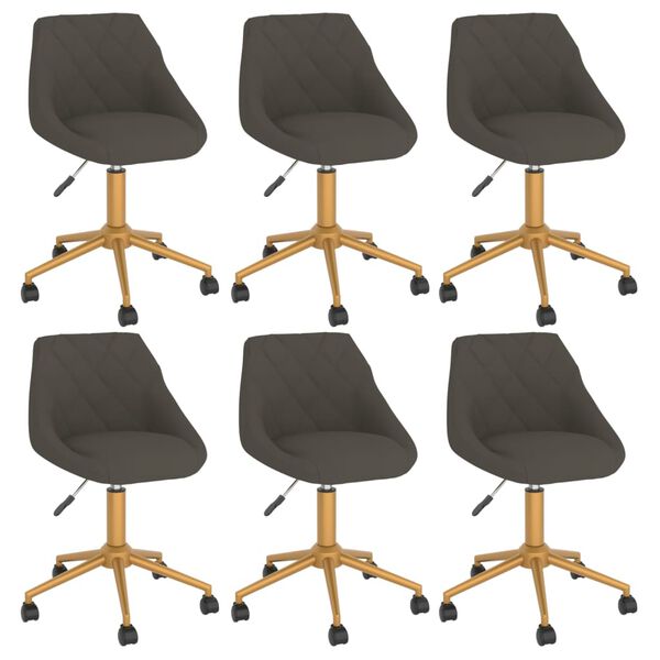 vidaXL Sillas de comedor giratorias 6 unidades terciopelo gris oscuro