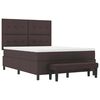 vidaXL Cama tipo Box Spring Marr&oacute;n Oscuro 140 x 190 cm tela