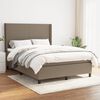 vidaXL Cama box spring con colch&oacute;n tela gris taupe 140x200 cm