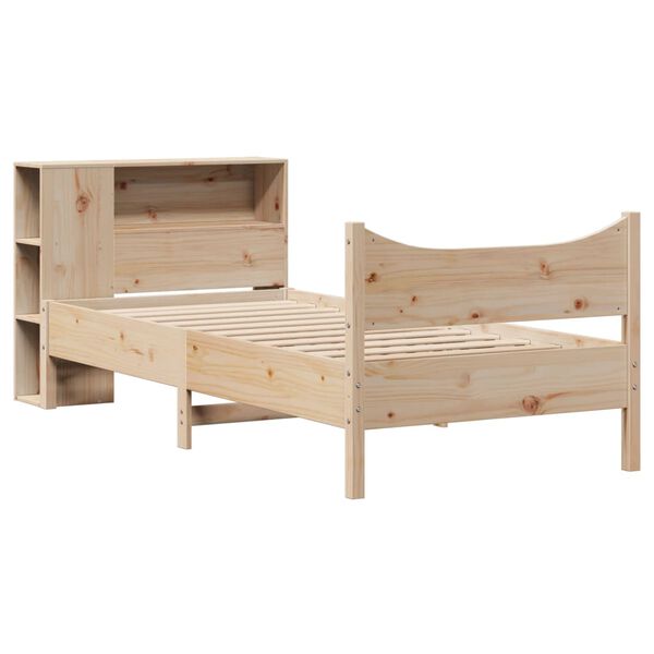vidaXL Estructura de cama sin colch&oacute;n madera maciza pino 75x190 cm
