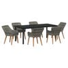 vidaXL Conjunto de Comedor de Jard&iacute;n 7 uds. Gris rat&aacute;n sint&eacute;tico
