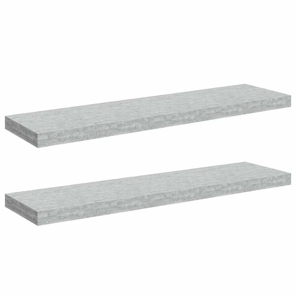 vidaXL Estantes flotantes pared 2 uds gris hormig&oacute;n MDF 90x23,5x3,8 cm