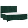 vidaXL Cama box spring colch&oacute;n y LED terciopelo verde oscuro 160x200cm