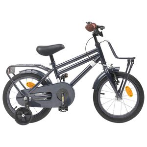 vidaXL Bicicleta Infantil 12 Pulgadas para 2-4 a&ntilde;os Gris oscuro