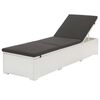 vidaXL Tumbona con coj&iacute;n rat&aacute;n sint&eacute;tico blanco