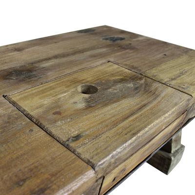 vidaXL Mesa de centro de madera maciza reciclada 90x50x35 cm