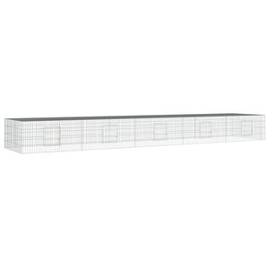 vidaXL Jaula para conejos 5 paneles hierro galvanizado 541x109x54 cm