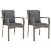 vidaXL Set comedor jard&iacute;n 9 pzas y cojines rat&aacute;n sint&eacute;tico gris