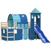 vidaXL Cama alta para ni&ntilde;os con torre madera pino azul 80x200 cm