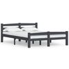 vidaXL Estructura cama sin colch&oacute;n madera pino gris oscuro 140x200 cm