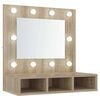 vidaXL Mueble con espejo y luces LED roble Sonoma 60x31,5x62 cm