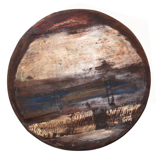 vidaXL Mesa de centro madera maciza reciclada base negra 60x60x33 cm