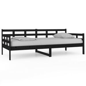 vidaXL Sof&aacute; cama sin colch&oacute;n madera maciza de pino negro 90x200 cm
