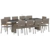 vidaXL Conjunto de Comedor de Jard&iacute;n 11 pcs Gris rat&aacute;n sint&eacute;tico