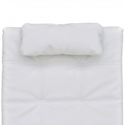 vidaXL Diván con almohada de cuero sintético blanco