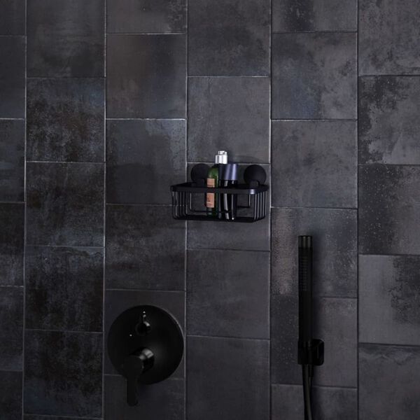 Kleine Wolke Estanter&iacute;a de ducha Rocco rectangular negro