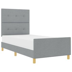 vidaXL Estructura de cama con cabecera Gris claro 90 x 190 cm tela