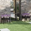 vidaXL Jardineras 2 uds madera maciza de pino negro 70x70x70 cm