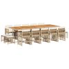 vidaXL Set comedor de jard&iacute;n con cojines 15 pzas rat&aacute;n sint&eacute;tico beige
