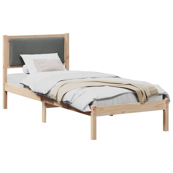 vidaXL Estructura de cama con cabecera Gris oscuro 80 x 200 cm