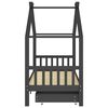vidaXL Estructura de cama infantil y cajones madera pino gris 90x200cm