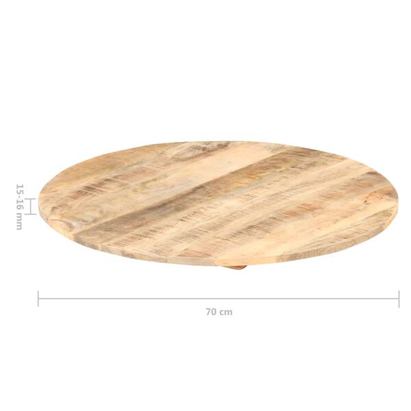 vidaXL Superficie de mesa redonda madera maciza de mango 15-16 mm 70cm