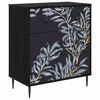 vidaXL Cajonera DOKKUM Estampado de helecho azul 66 x 36,5 x 76 cm