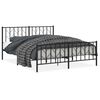 vidaXL Estructura cama sin colch&oacute;n con estribo metal negro 160x200 cm