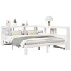 vidaXL Cama con estanter&iacute;a sin colch&oacute;n madera maciza blanca 140x190 cm