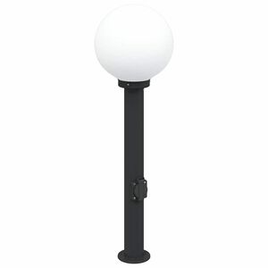 vidaXL Baliza de luz con toma de corriente de 80 cm, color negro, IP44