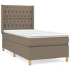vidaXL Cama box spring con colch&oacute;n tela gris taupe 90x190 cm
